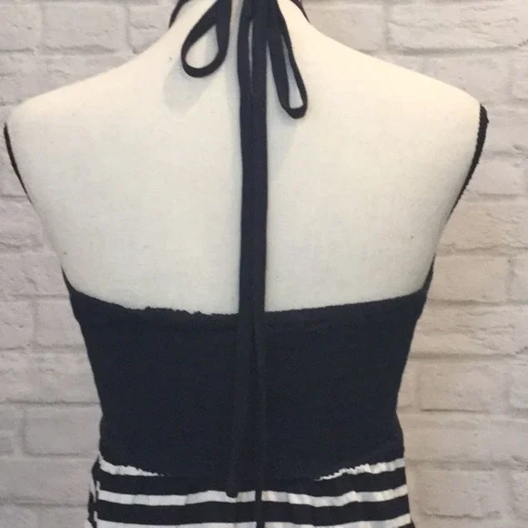 NWT, Kareenas, Navy and White Striped Loose & Light Cotton Maxi Dress - Medium - Picture 5 of 5